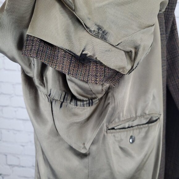 Oscar De La Renta Brown 100% Lambswool 2 Button Blazer Sport Coat Size 48R - Picture 5 of 16